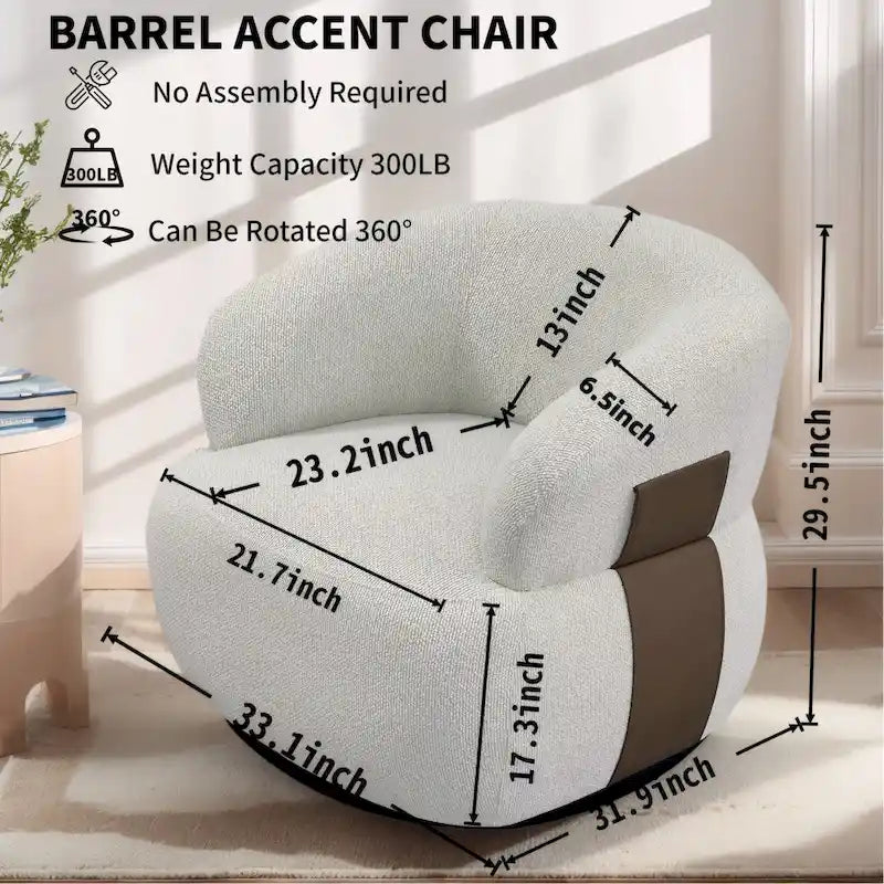 Kieon 33 W 360 Swivel Modern Barrel Chair Accent Chair Set of 2