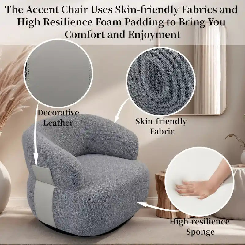 Kieon 33 W 360 Swivel Modern Barrel Chair Accent Chair Set of 2