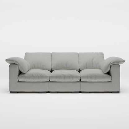 86.61  Modern Farmhouse Deep 3-Seater Sofa, Track Arm Couch, Linen Fabric Sofa