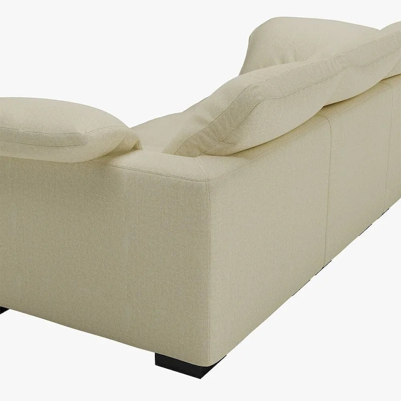 86.61  Modern Farmhouse Deep 3-Seater Sofa, Track Arm Couch, Linen Fabric Sofa