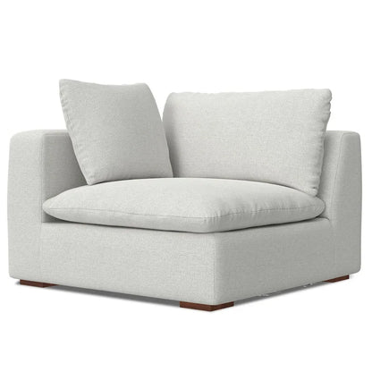 WyndenHall Marlee Corner Sectional Modular Sofa and Ottoman Set in Velvety Chenille Performance Fabric