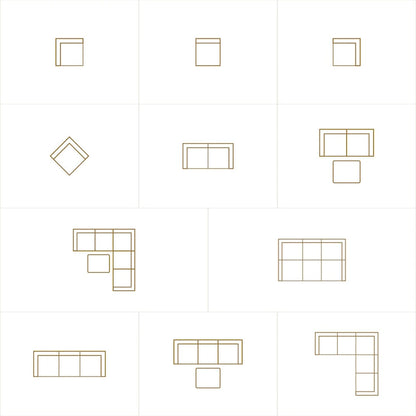 WyndenHall Marlee Corner Sectional Modular Sofa and Ottoman Set in Velvety Chenille Performance Fabric