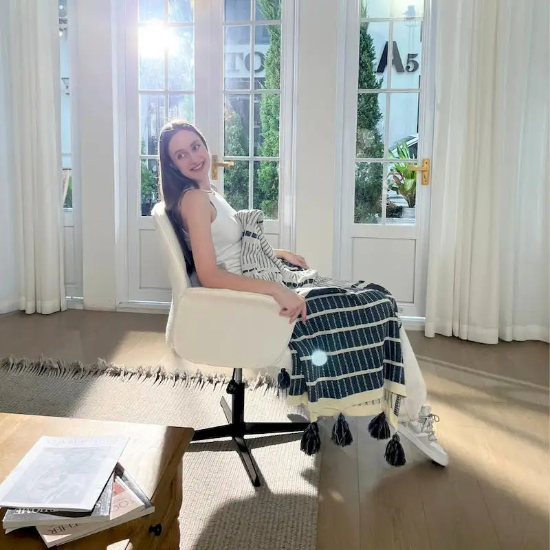 HomyLin Upholstered Accent Chair Swivel Side Chair with Armrest