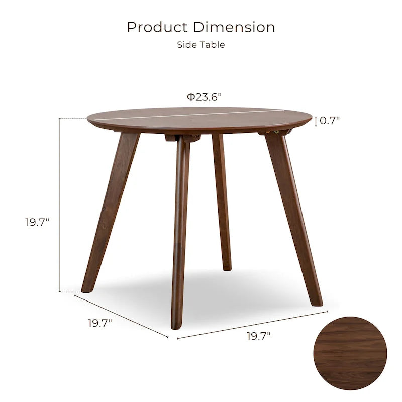 Furniture of America Beck Mid-century 2-Piece Walnut Boucle Wingback Accent Chair and Table Set