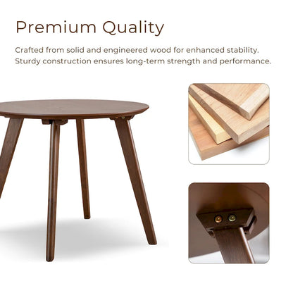 Furniture of America Beck Mid-century 2-Piece Walnut Boucle Wingback Accent Chair and Table Set