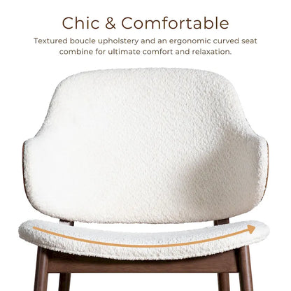 Furniture of America Beck Mid-century 2-Piece Walnut Boucle Wingback Accent Chair and Table Set