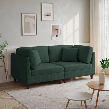 Corduroy Modular Sectional Sofa Set With Pillows