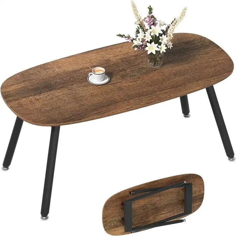 Folding Coffee Table Rustic Farmhouse Coffee Tables - 31.5 D x 15.7 W x 17.7 H