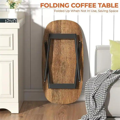 Folding Coffee Table Rustic Farmhouse Coffee Tables - 31.5 D x 15.7 W x 17.7 H
