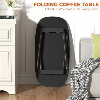 Folding Coffee Table Rustic Farmhouse Coffee Tables - 31.5 D x 15.7 W x 17.7 H
