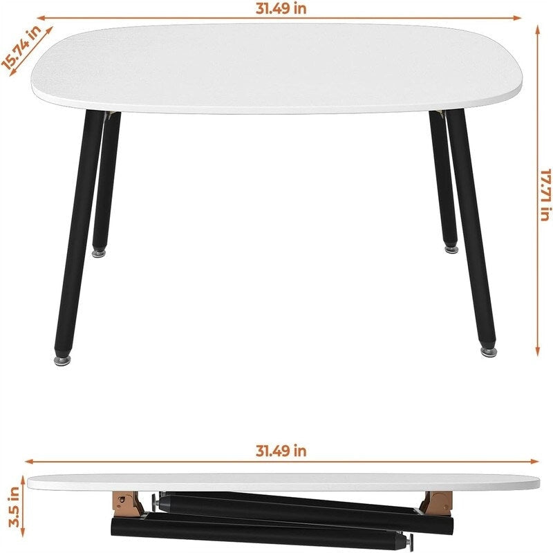 Folding Coffee Table Rustic Farmhouse Coffee Tables - 31.5 D x 15.7 W x 17.7 H