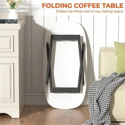 Folding Coffee Table Rustic Farmhouse Coffee Tables - 31.5 D x 15.7 W x 17.7 H