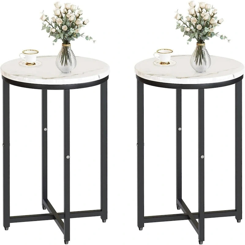 Side Table Set of 2, Small Coffee Table Round End Table,Side Table Bedside Table for Living Room, Bedroom