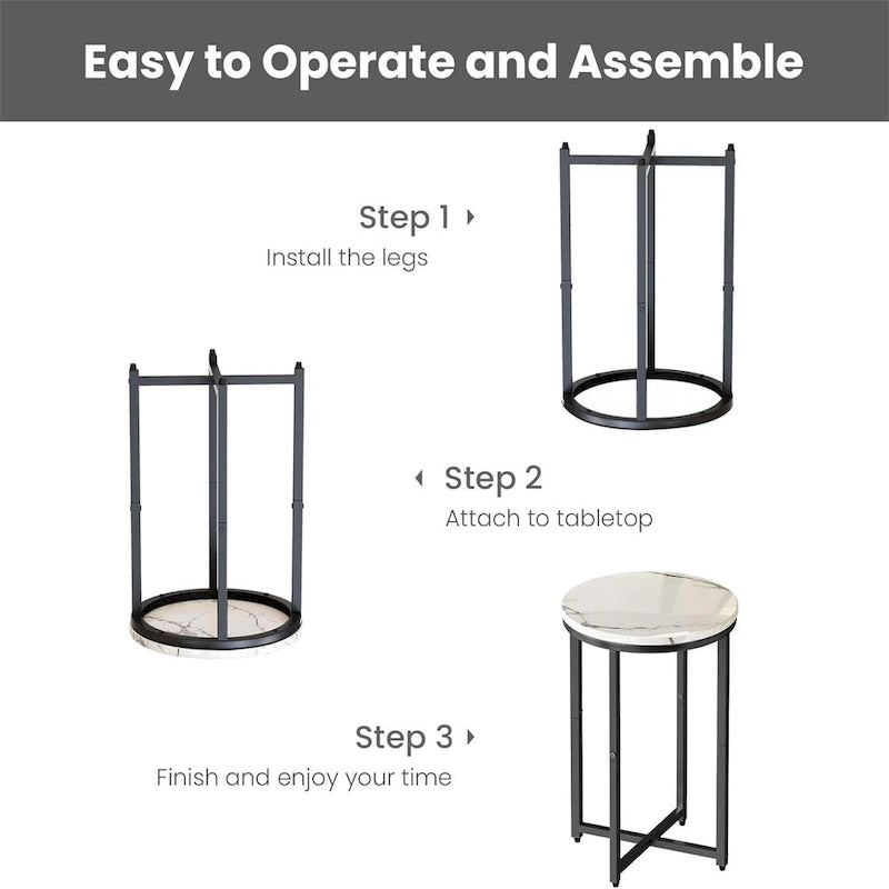 Side Table Set of 2, Small Coffee Table Round End Table,Side Table Bedside Table for Living Room, Bedroom