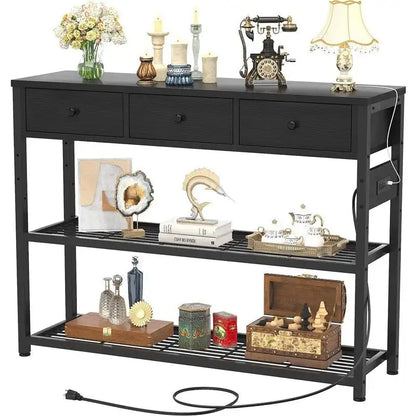 47  Entryway Table with Outlets and USB Ports - 11.8 D x 47.2 W x 31.8 H