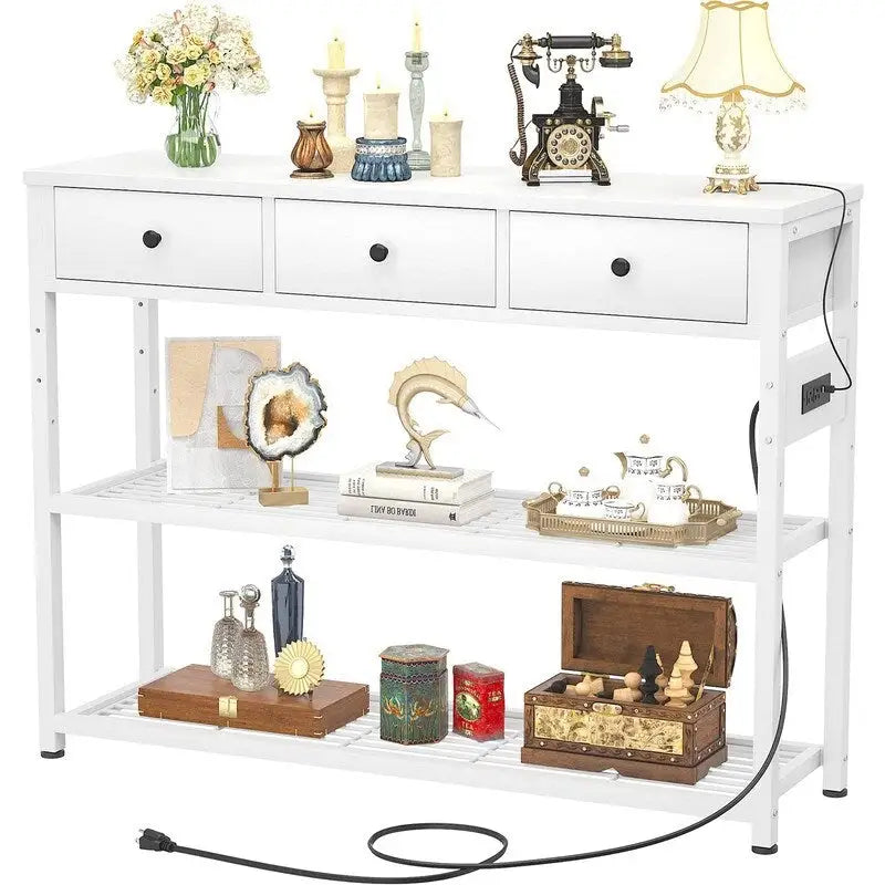 47  Entryway Table with Outlets and USB Ports - 11.8 D x 47.2 W x 31.8 H