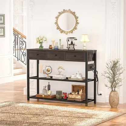 47  Entryway Table with Outlets and USB Ports - 11.8 D x 47.2 W x 31.8 H