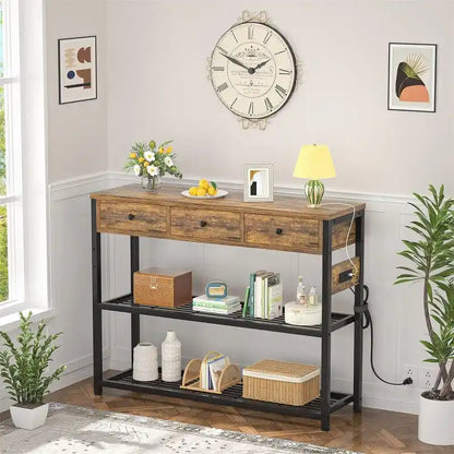 47  Entryway Table with Outlets and USB Ports - 11.8 D x 47.2 W x 31.8 H