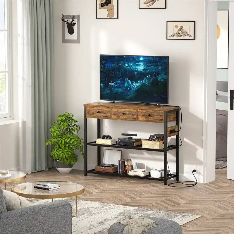 47  Entryway Table with Outlets and USB Ports - 11.8 D x 47.2 W x 31.8 H