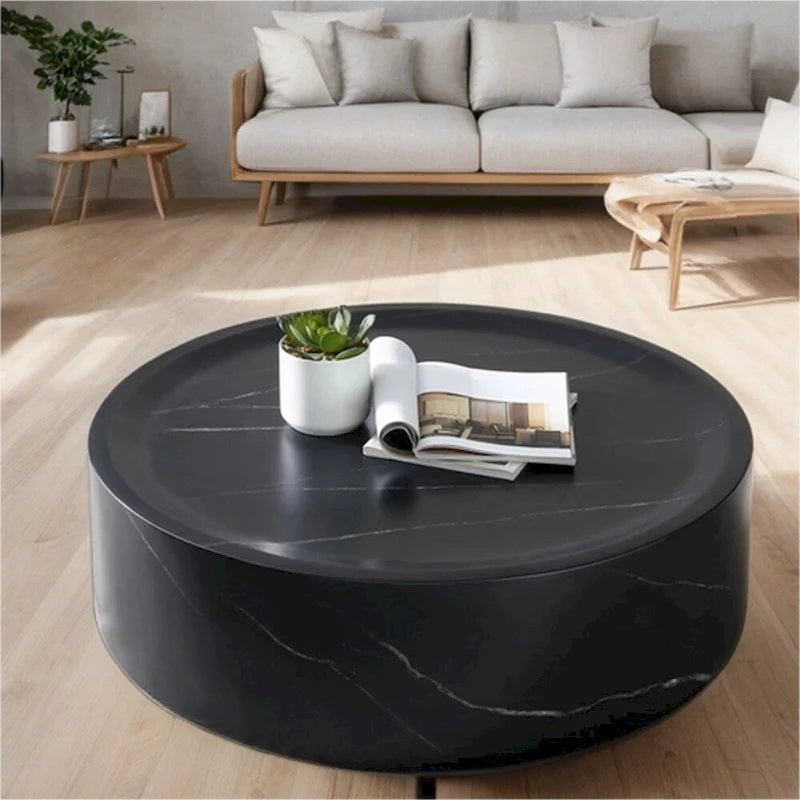31.49  Sturdy Fiberglass Round Coffee Table with Large Storage