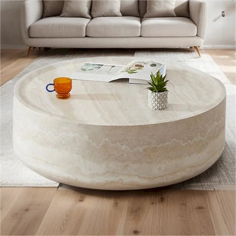 31.49  Sturdy Fiberglass Round Coffee Table with Large Storage