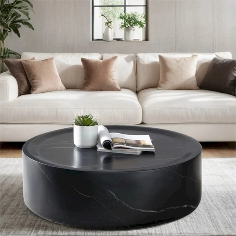 31.49  Sturdy Fiberglass Round Coffee Table with Large Storage