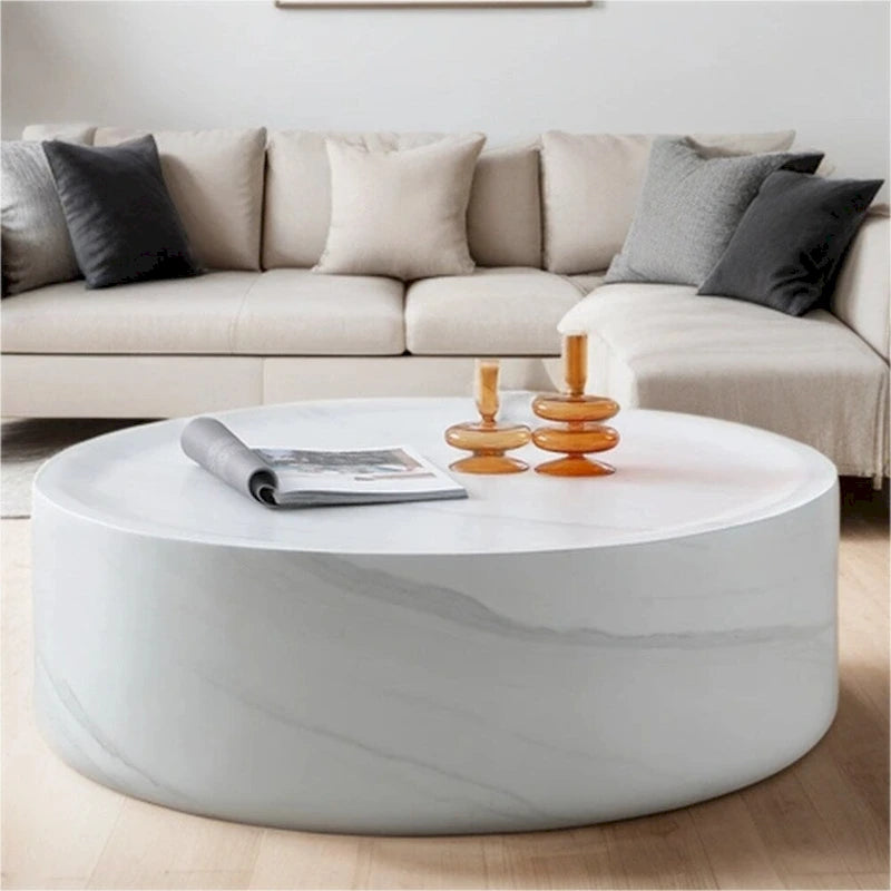 31.49  Sturdy Fiberglass Round Coffee Table with Large Storage