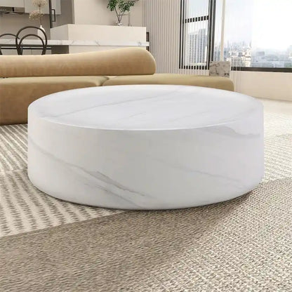 31.49  Sturdy Fiberglass Round Coffee Table with Large Storage