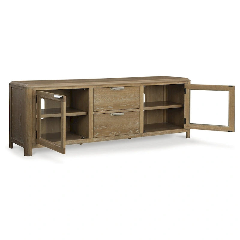 Signature Design by Ashley Rencott Light Brown 80  TV Stand for TVs up to 92  - 79.63  W x 20  D x 28  H