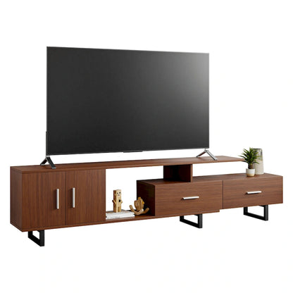 Avery 55-inch 2-Drawer 4-Shelf TV Stand in Steel