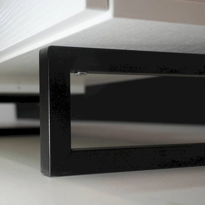 Avery 55-inch 2-Drawer 4-Shelf TV Stand in Steel