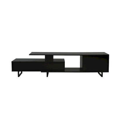Avery 55-inch 2-Drawer 4-Shelf TV Stand in Steel