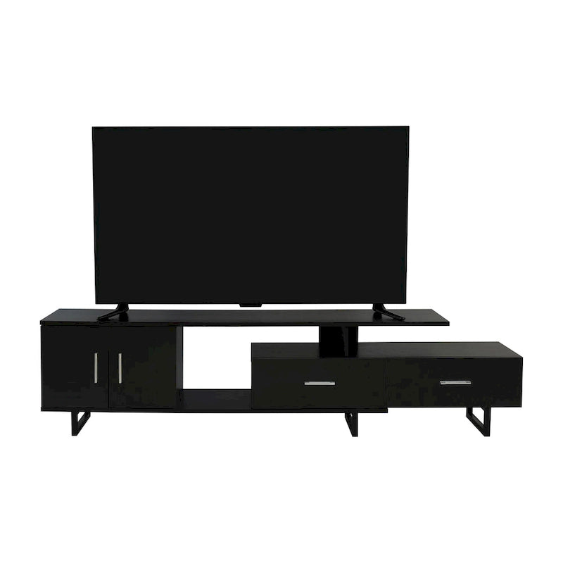 Avery 55-inch 2-Drawer 4-Shelf TV Stand in Steel