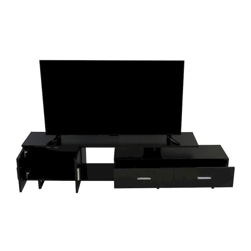 Avery 55-inch 2-Drawer 4-Shelf TV Stand in Steel