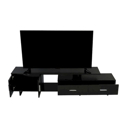 Avery 55-inch 2-Drawer 4-Shelf TV Stand in Steel