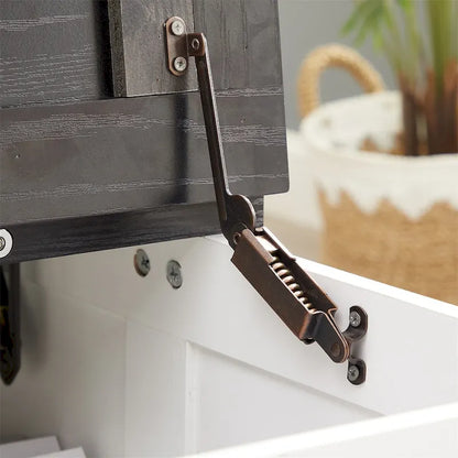 Farmhouse Coffee Table,Square Wood Center Table w/Storage Compartment