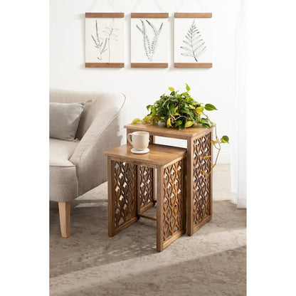 Kate and Laurel Karni Wooden Nesting Tables - 2 Piece