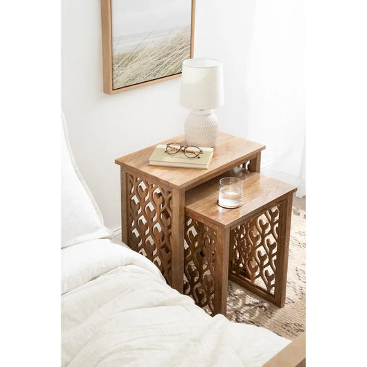 Kate and Laurel Karni Wooden Nesting Tables - 2 Piece