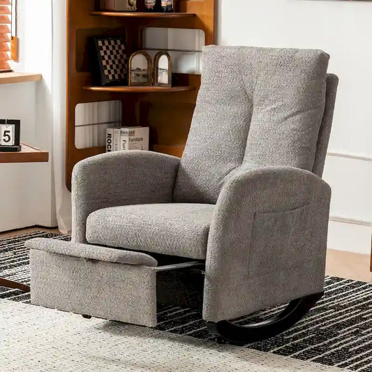 Accent Rocking Chair with Footrest High Back