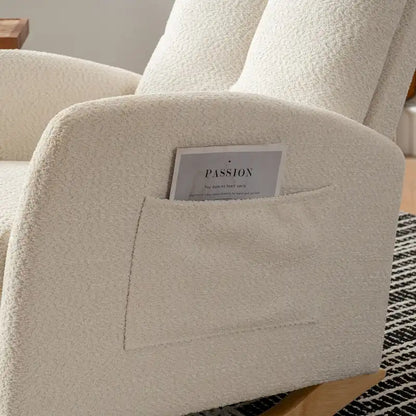 Accent Rocking Chair with Footrest High Back