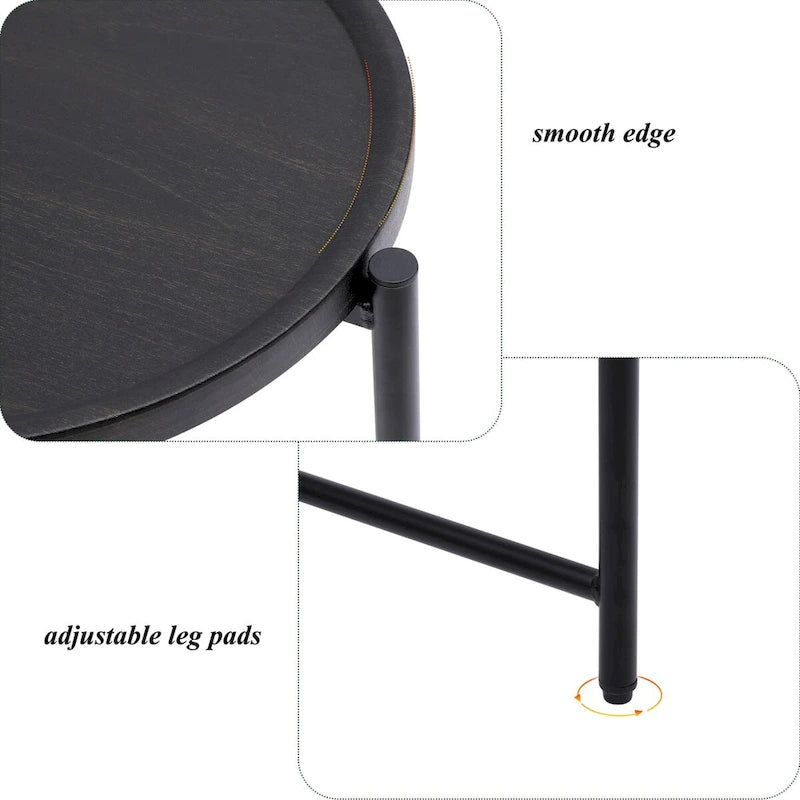 Small Coffee Tables 2-tier Modern Sofa Side Table with Wood Storage Shelf Living Room End Tables Nightstands