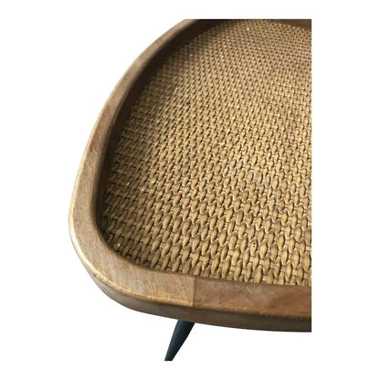 Macari Rollins Rattan Top Side Table - 17 W x 17 D x 19 H