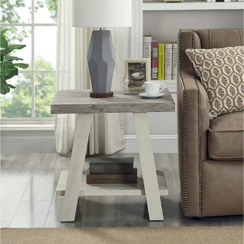 Contemporary 3-Piece Wood Shelf Coffee Table Set