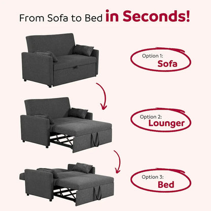 Taite 58 in. Convertible Pull Out Sleeper Sofa Bed