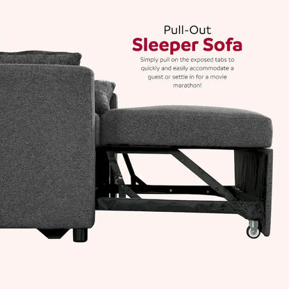 Taite 58 in. Convertible Pull Out Sleeper Sofa Bed