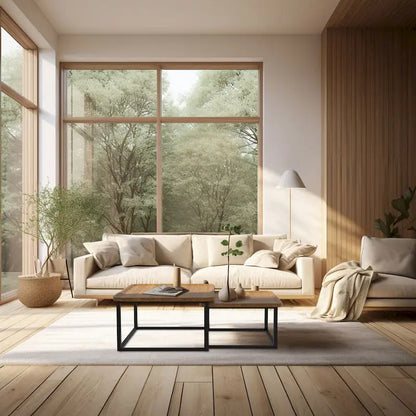 Square Nesting Coffee Table Set of 2 Wood Metal Stacking Side Table - 22 x22 x18