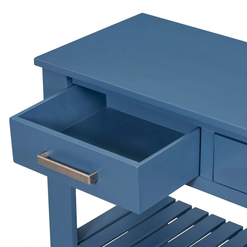 Entryway Console End Table with 4 Drawers and 2 Shelves for Hallway, Living Rooms