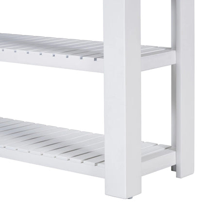 Entryway Console End Table with 4 Drawers and 2 Shelves for Hallway, Living Rooms