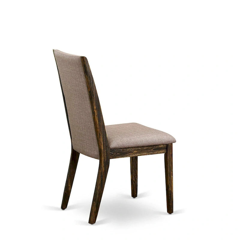 East West Furniture 11 Piece Dining Table Set- a Wooden Table and 10 Linen Fabric Upholstered Chairs(Finish Options)