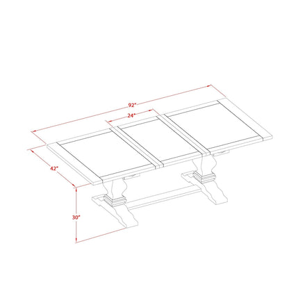 East West Furniture 11 Piece Dining Table Set- a Wooden Table and 10 Linen Fabric Upholstered Chairs(Finish Options)